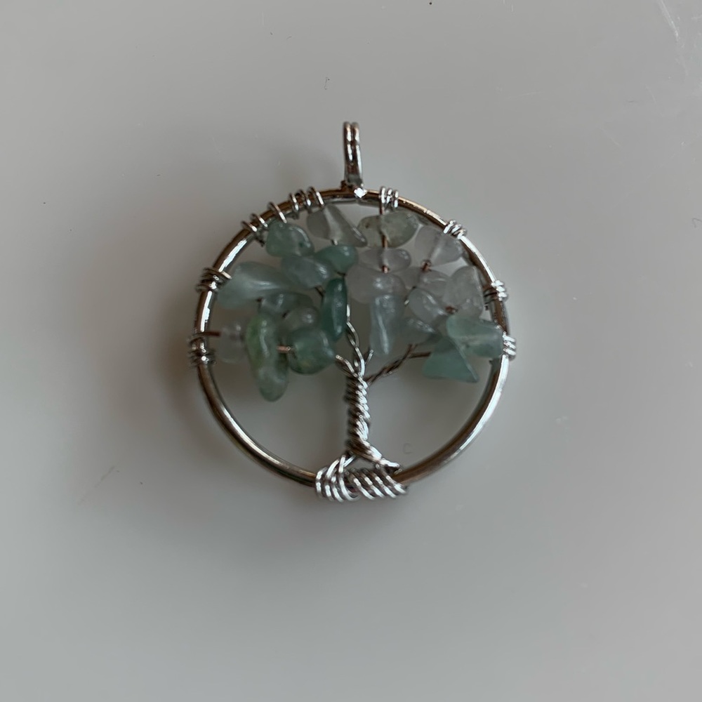 Natural stone tree of life charm